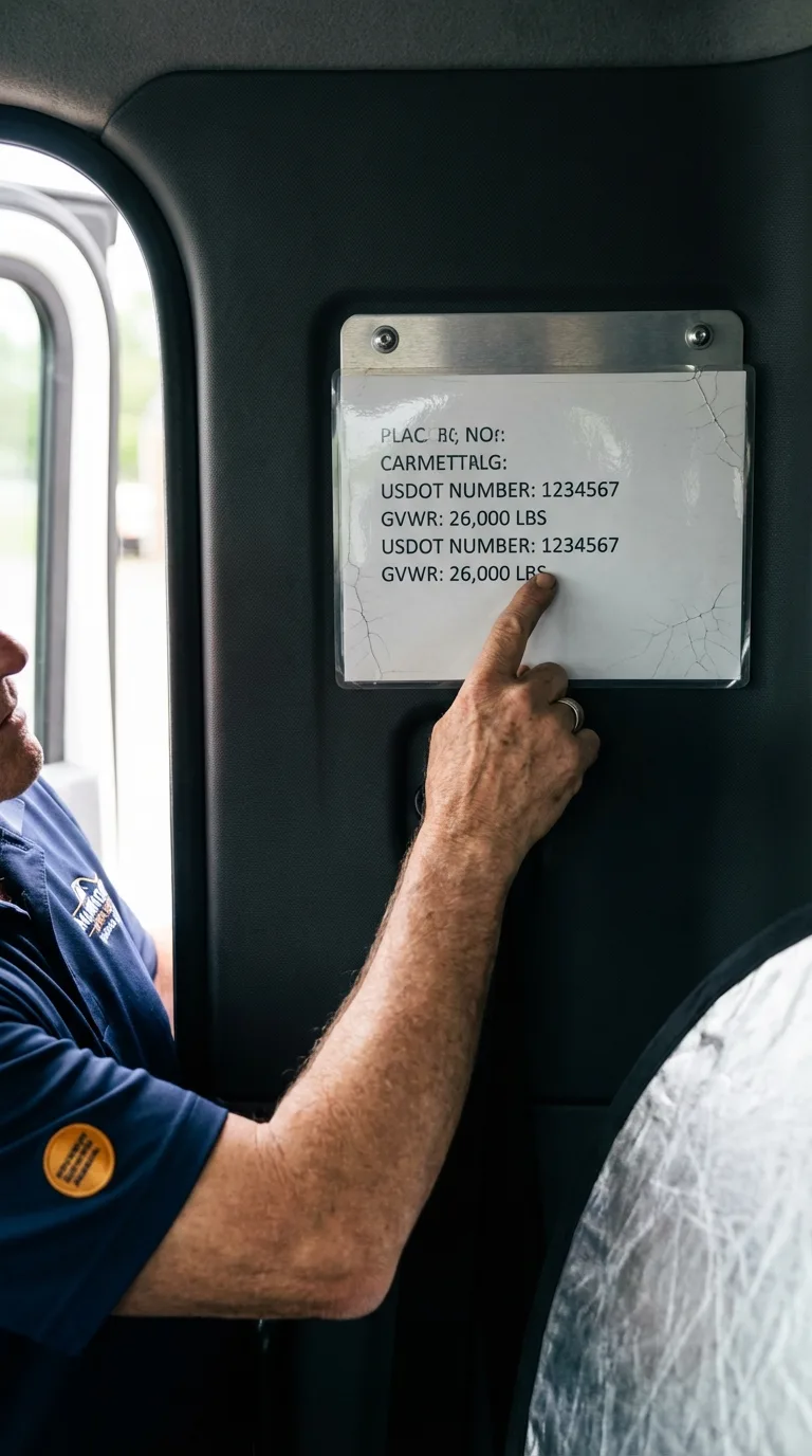 USDOT licensing placard verification in Muscle Shoals